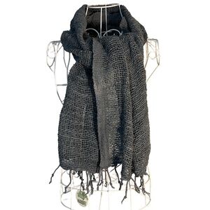 Marquet Fair Trade 100% Cotton Free Weave Scarf Charcoal
